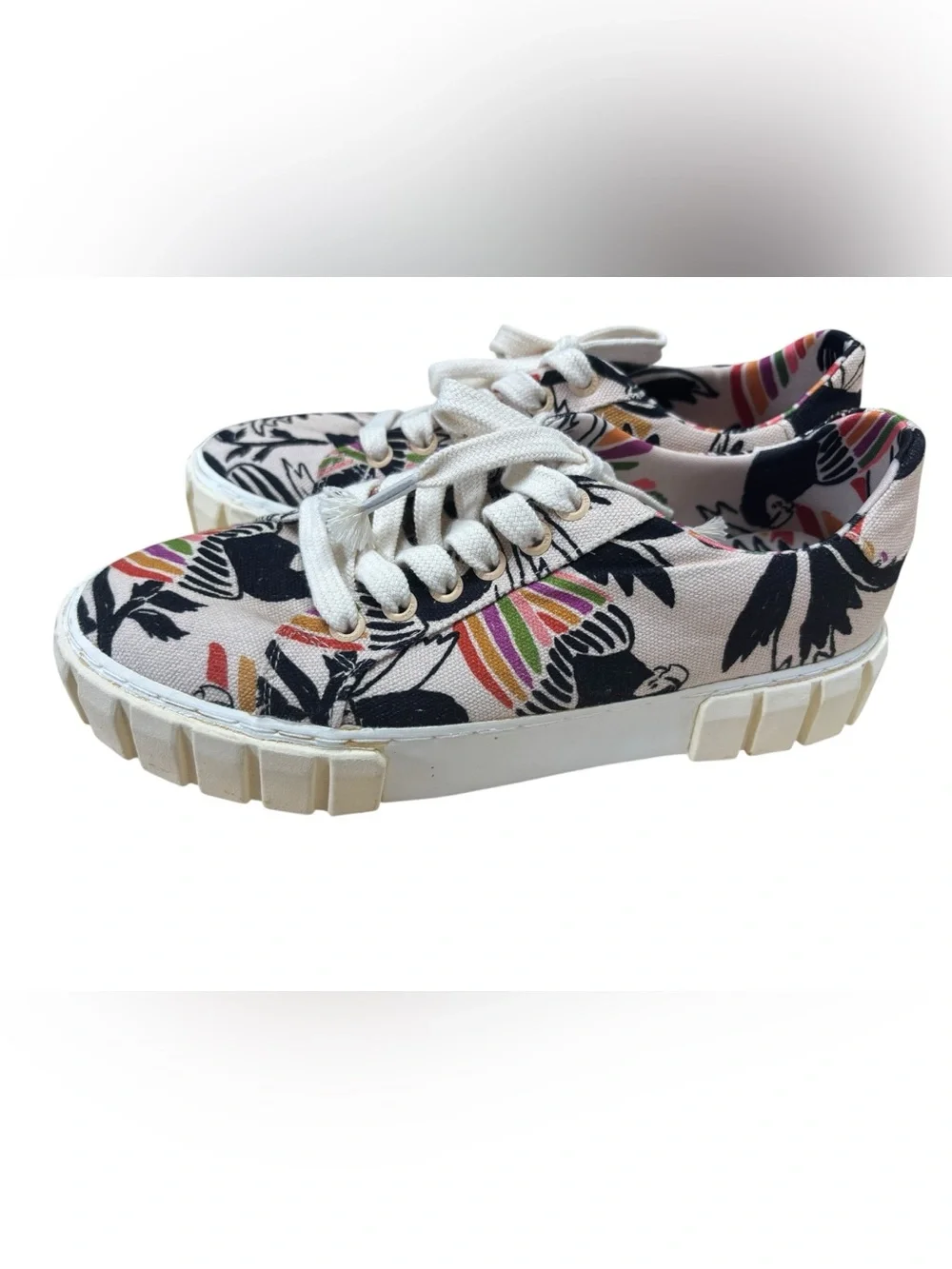 Farm Rio‎ Women’s Floral Canvas Lace-Up Sneakers Multicolor Size EUR 39